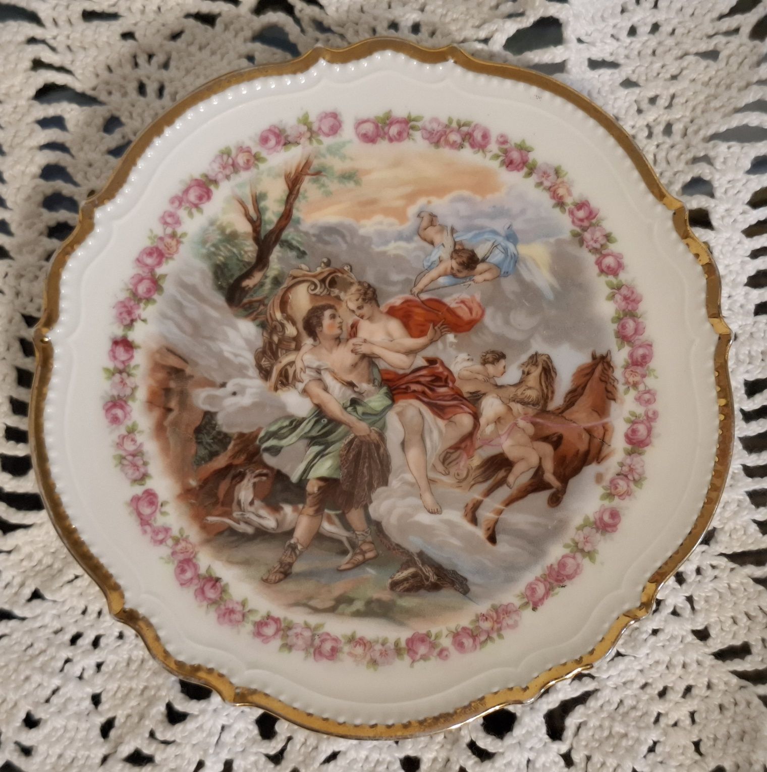 Porcelana 1890 r. Jaworzyna Śląska P.K Silesia talerzyk Eklektyczny