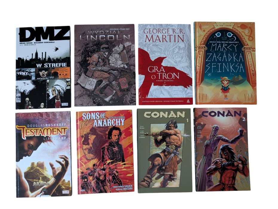 Zestaw komiksów 8 tomów. Polskie wydania, gra o tron, synowie anarchii