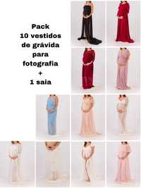 PACK 10 vestidos de grávida e 1 saia