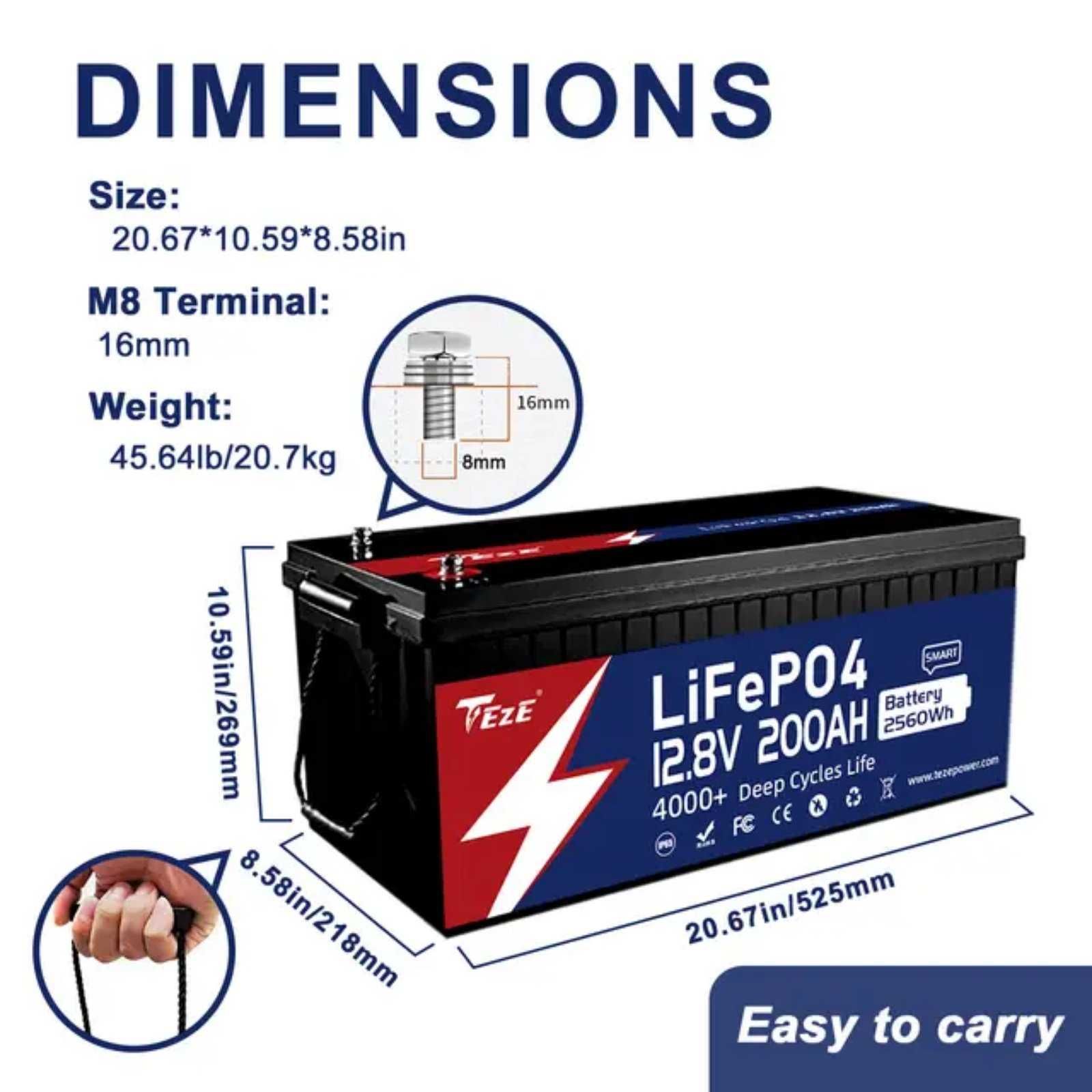 Акумулятор 12в 200ач Lifepo4 12v 200ah Лифер