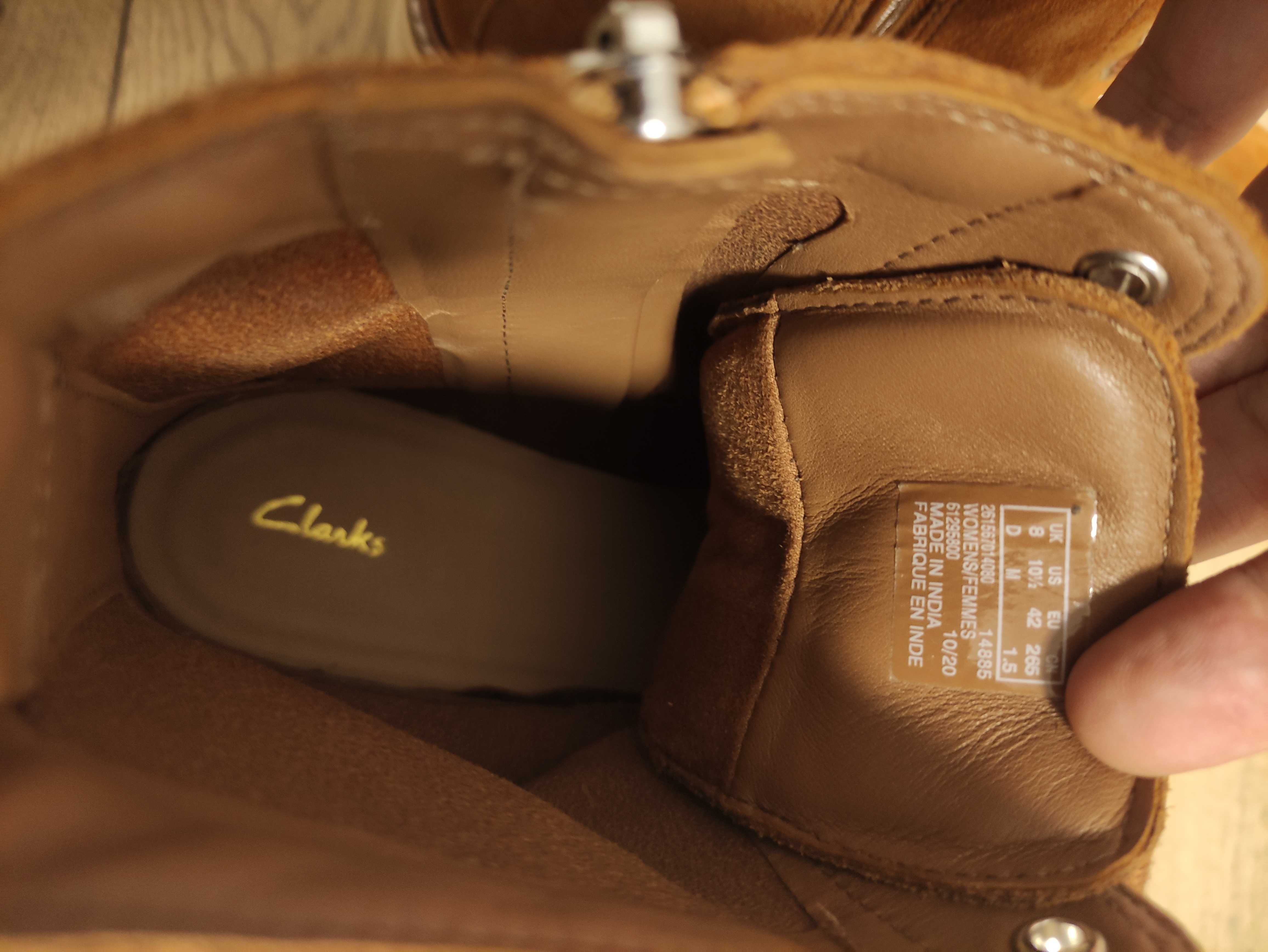 Clarks 42 високі замшеві жіночі черевики коричневі руді рижі