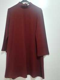 Vestido bordeaux tecido fino