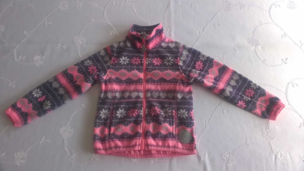 bluza polar smyk cool club różowo szara serduszka gwiazdki rozmiar 104