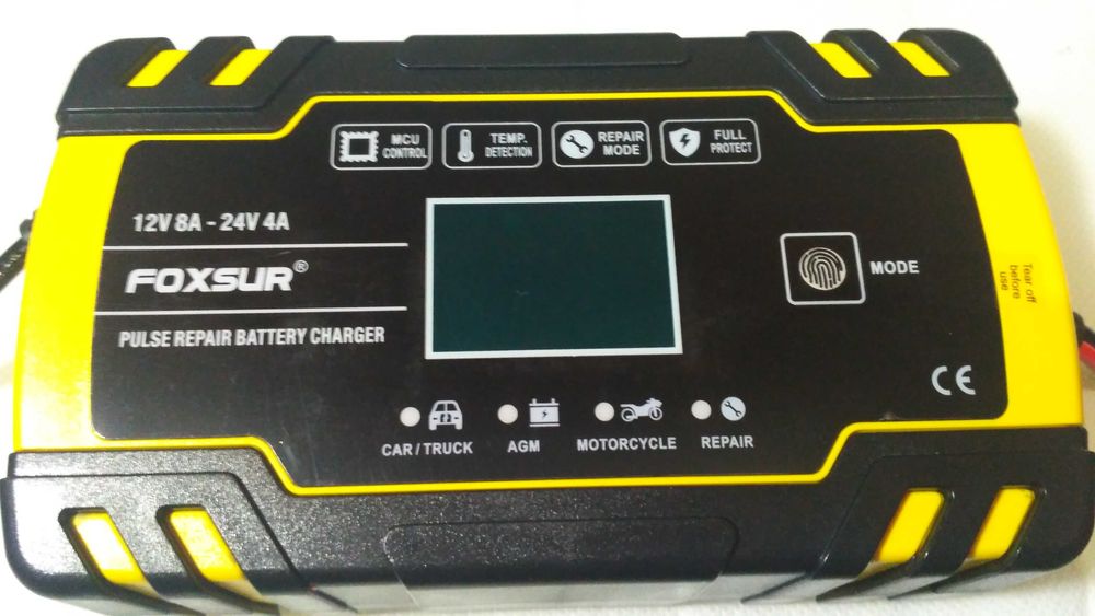 Автоматическое импульсное зарядное Foxsur 12v8a/24v4a (Новое,ОРИГИНАЛ)