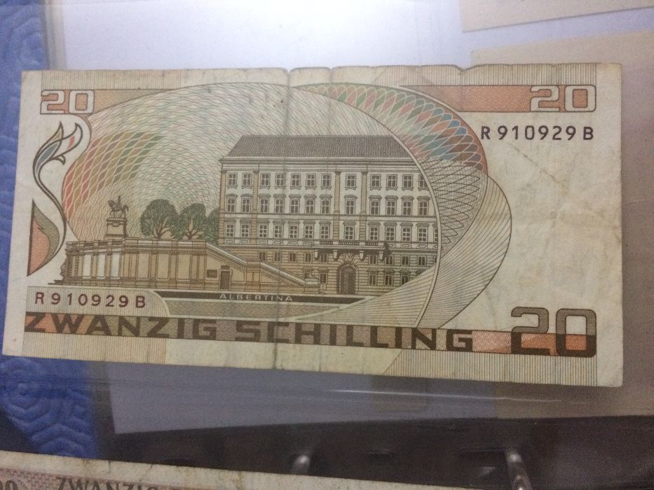 ÁUSTRIA, 3 Notas de 20 Schilings usadas ( 1956,1967e1986 ) BC e MBC