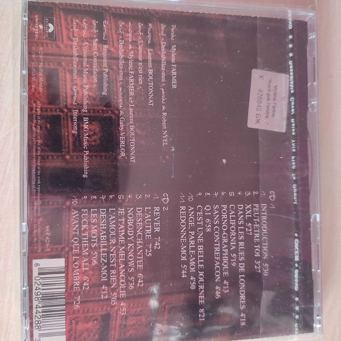 Mylene Farmer Avant qué l'ombre a bercy 2cd