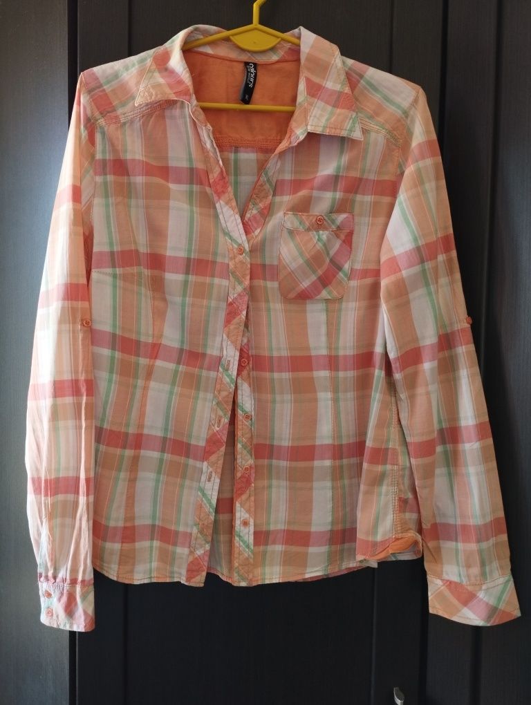 Colours XL koszula w kratę na wiosnę lato