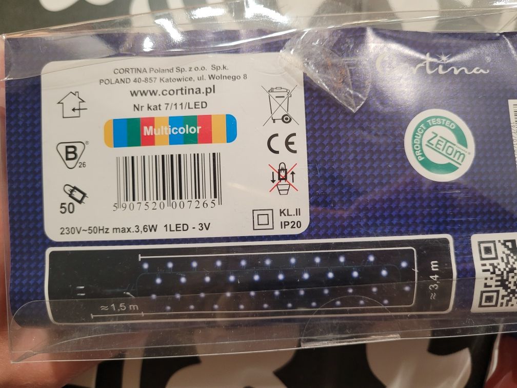 Lampki na choinkę kule oświetlenie led wewnetrzne Cortina 100 szt