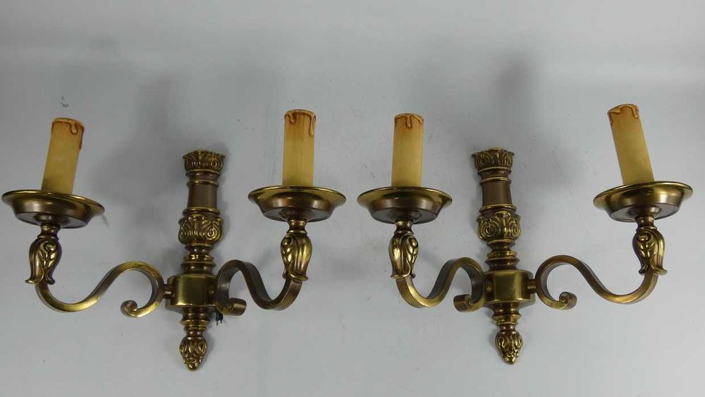 Duże KINKIETY kinkiet para mosiądz zdobione