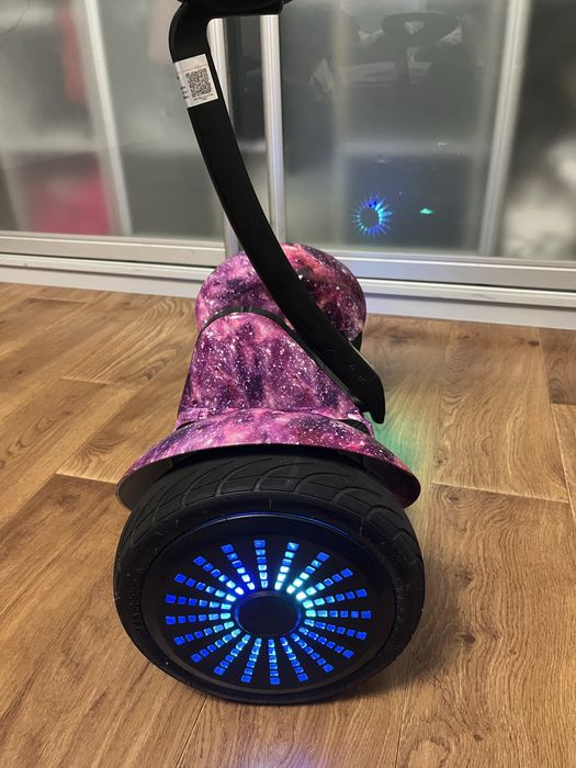 Гироскутер міні з ручкою фіолетовий космос