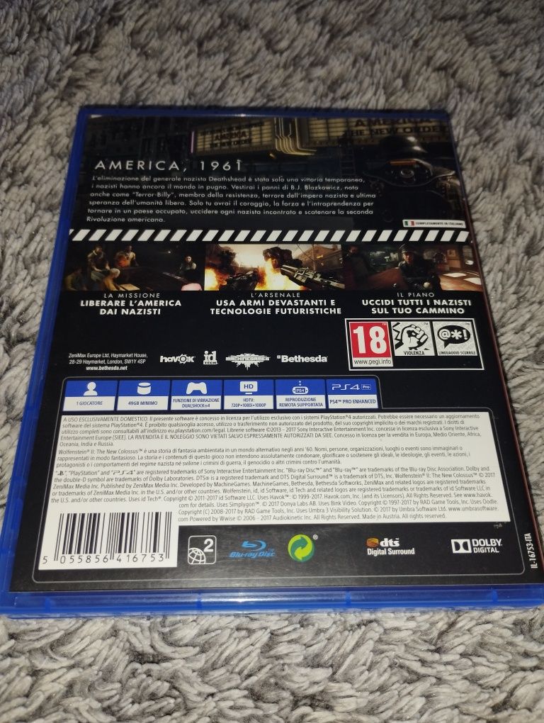 Wolfenstein II The New Colossus, PS4, płyta idealna