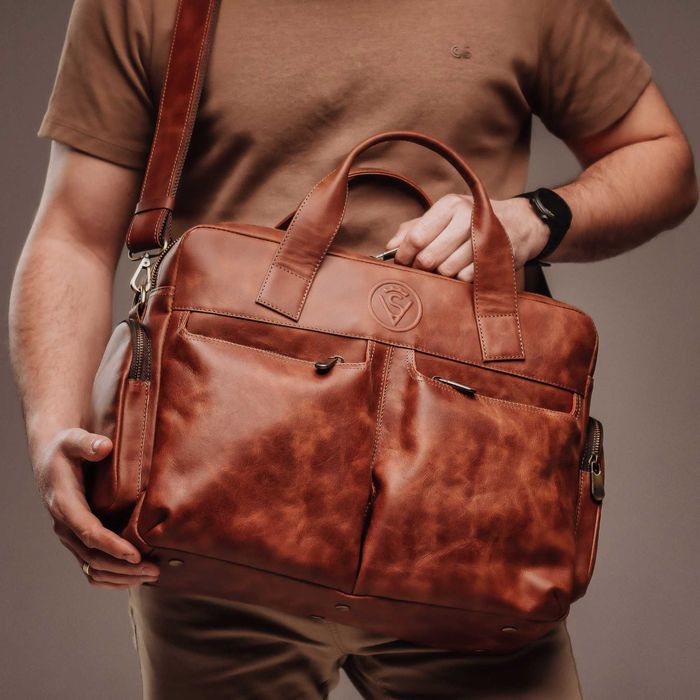 Кожаный мужской портфель / Шкіряний чоловічий портфель VS083