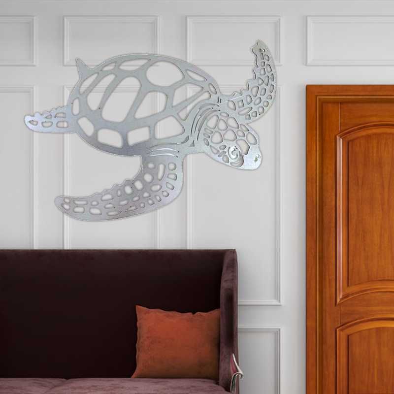 SUPER Dekoracja Na Ściane W Domu METALOWY Ornament Żółw