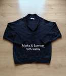 Sweter wełniany męski, czarny, Marks & Spencer, r. L