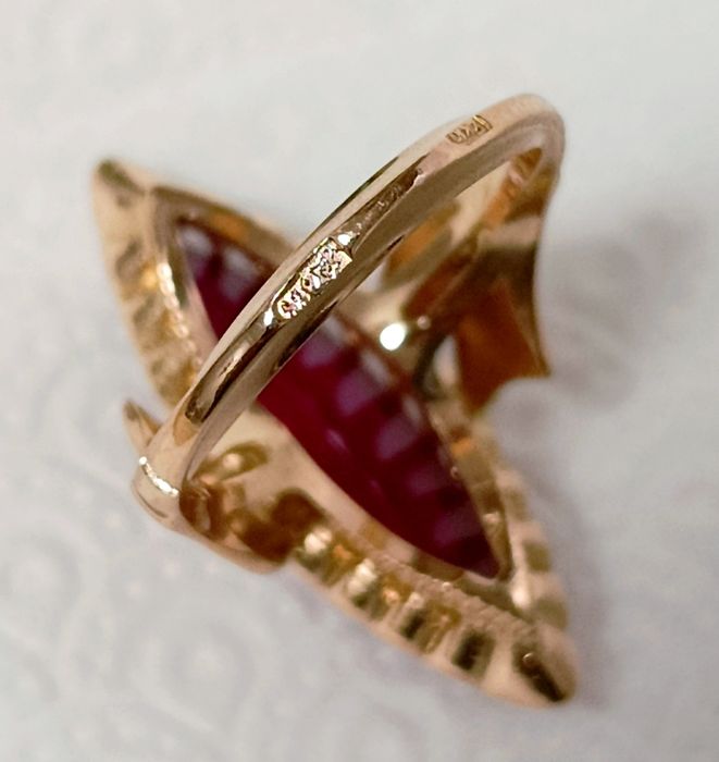 Золотое кольцо Маркиз с Рубином. 583 п. СССР