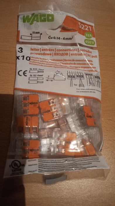 Złączka wago 3, opakowanie 10 sztuk