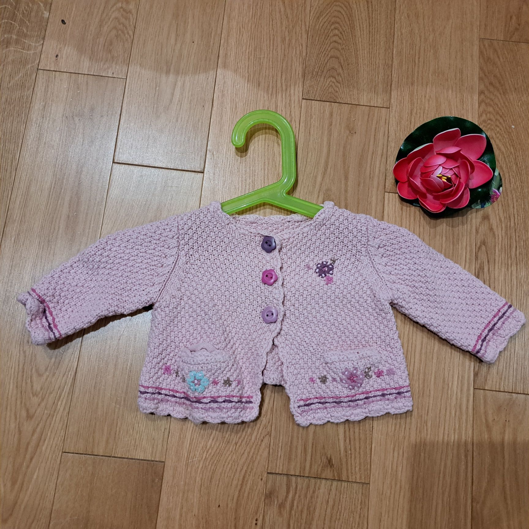 Bolerko, sweter, bawełniany, Butik, 3-6 msc, różowy, elegancki