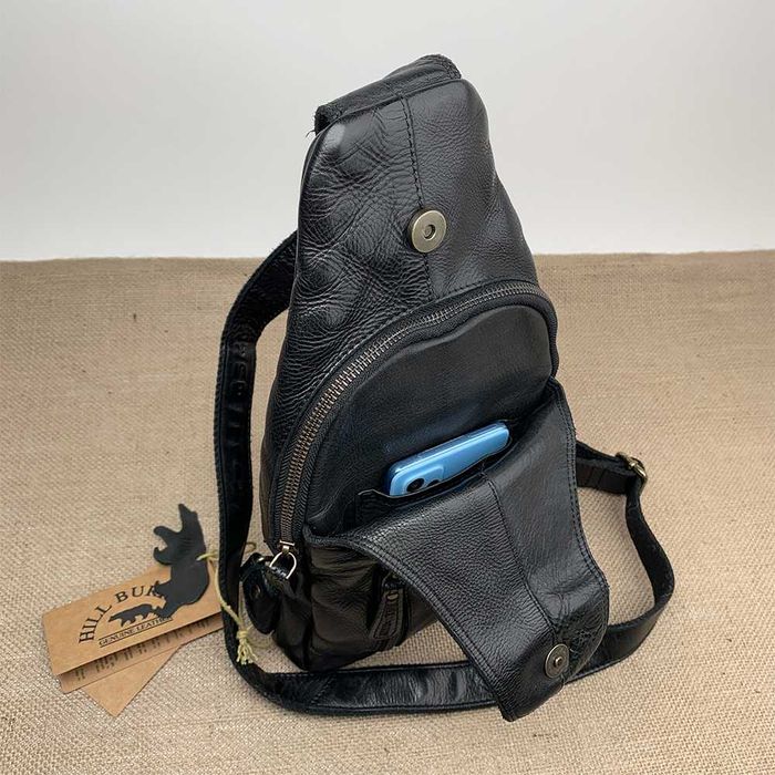 Сумка мужская кожаная мягкая слинг Hill Burry 6101/W сумка чоловіча