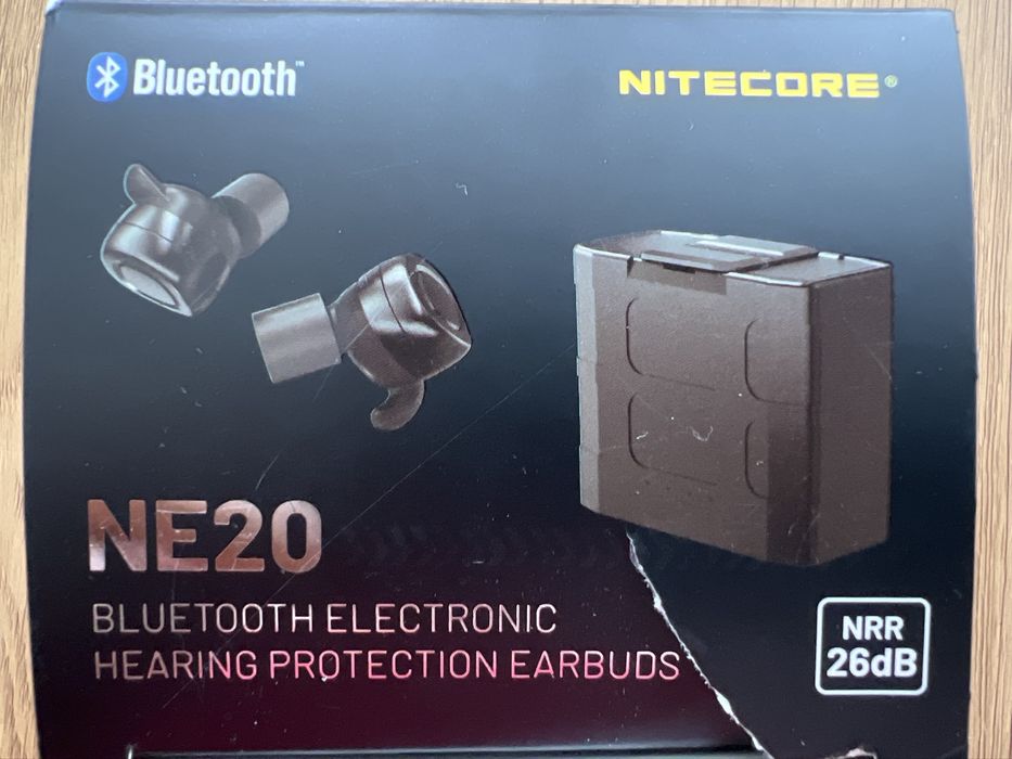 Słuchawki aktywne, zestaw słuchawkowy Nitecore NE20, Bluetooth, czarny