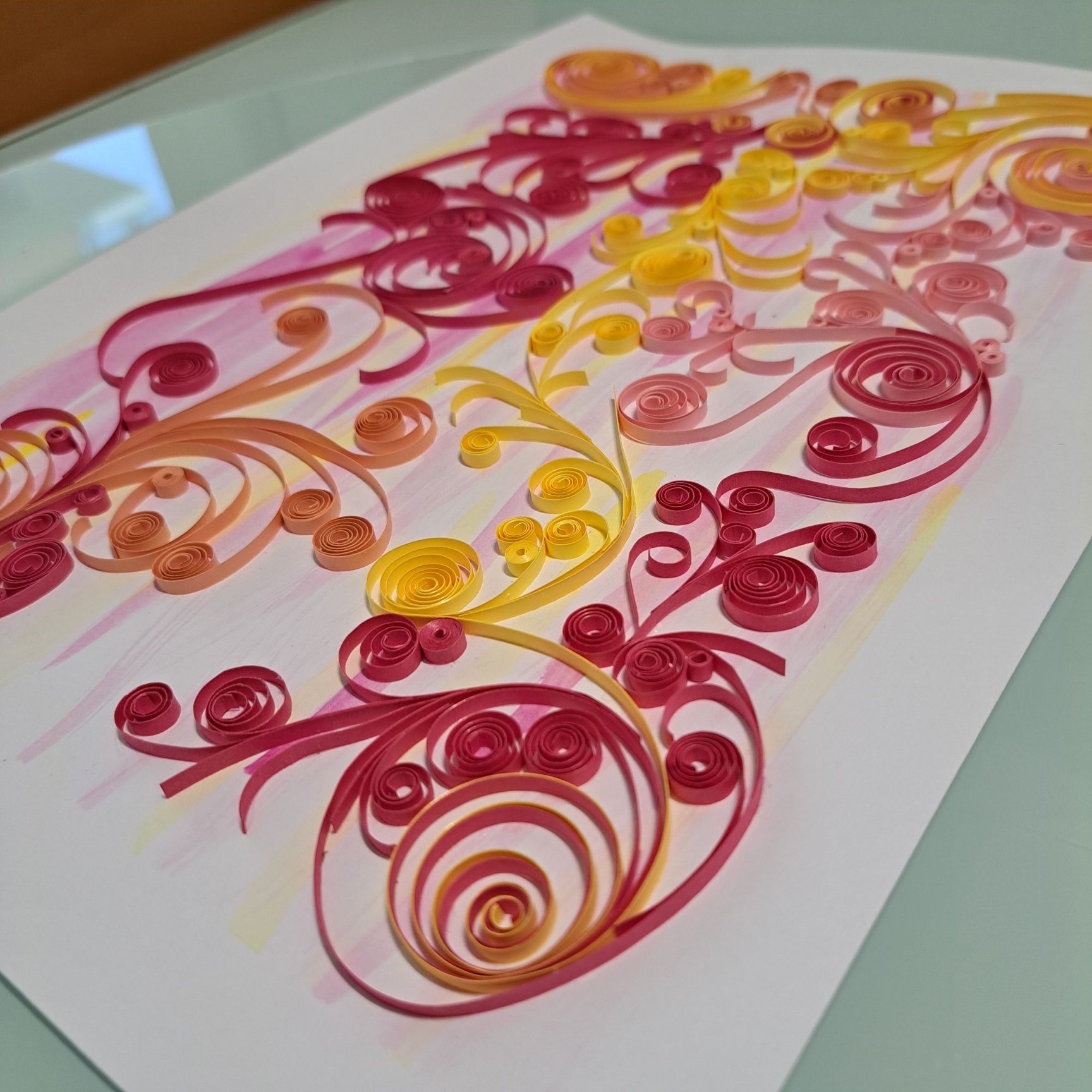 Quadro tecnica Quilling artesanal