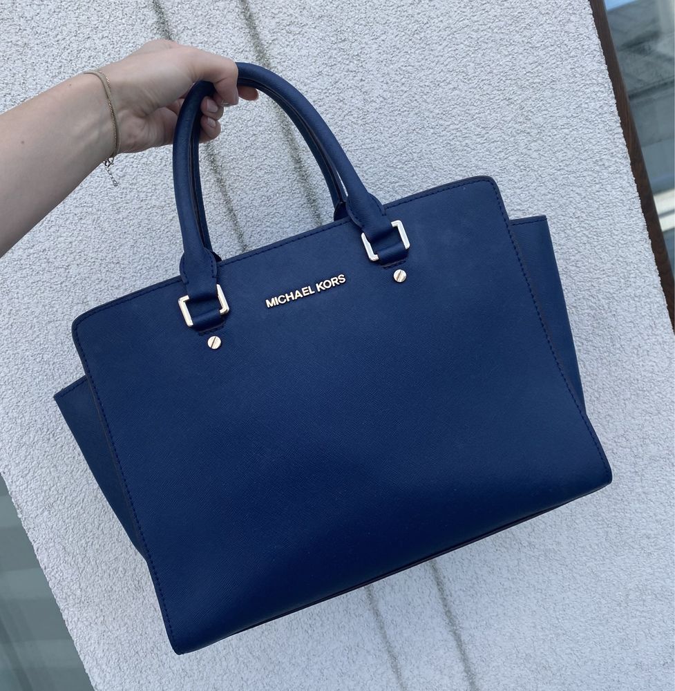 Torebka Michael Kors selma large skórzana granatowa