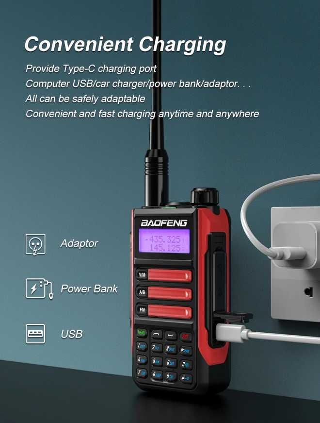 BaoFeng UV-16 Pro 10W type-C рація VHF UHF радіостанція рация