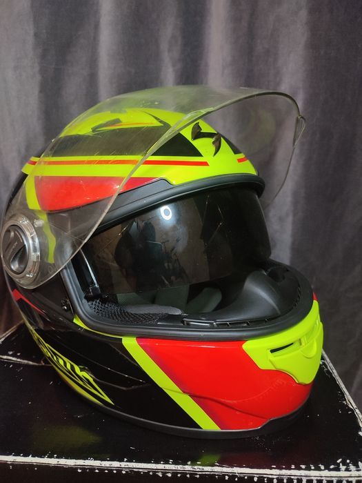 Мото шлем scorpion  exo 500 corsica neon yellow/red/black