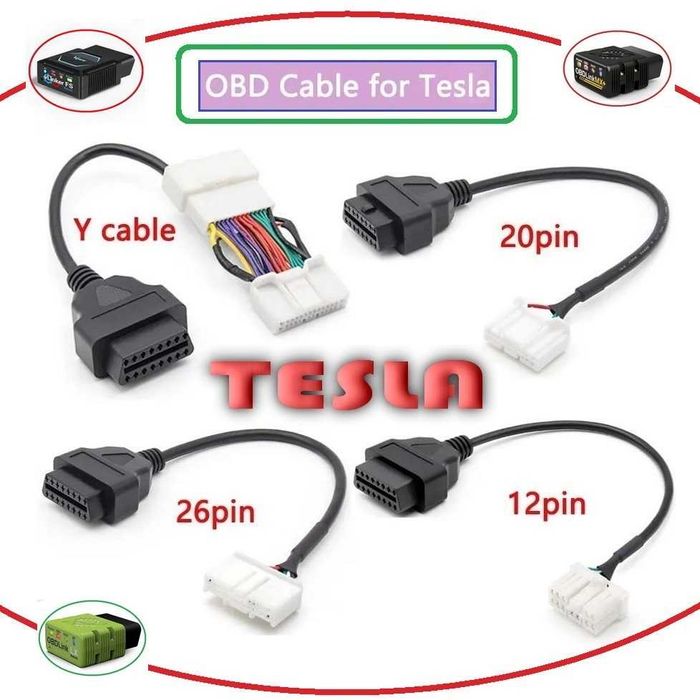 Переходники OBD2 -Tesla 12-20-26 PIN Tesla Model S-S/X-3/Y 2013 и выше