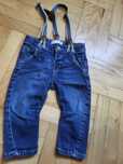 Zara  boys, jeansy z szelkami