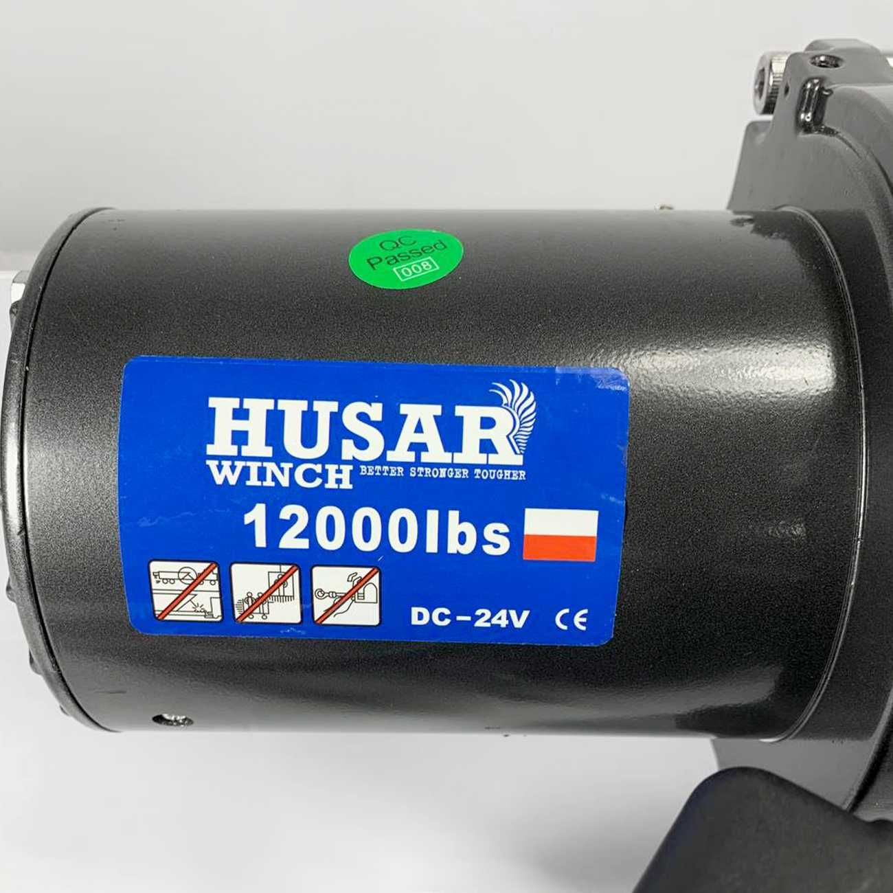 Лебідка електрична потужна 5,4т 24В сталевий трос Husar Winch Польща