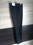 Eleganckie spodnie damskie, czarne, w kantkę, wysoki stan, 34
