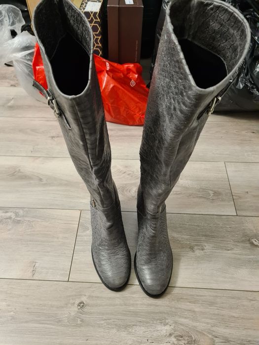 Чоботи казаки сірі 40 р.