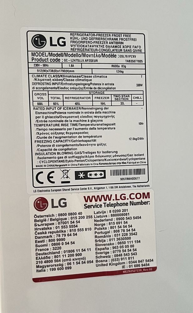 Lodowko zamrazarka LG Side by side
