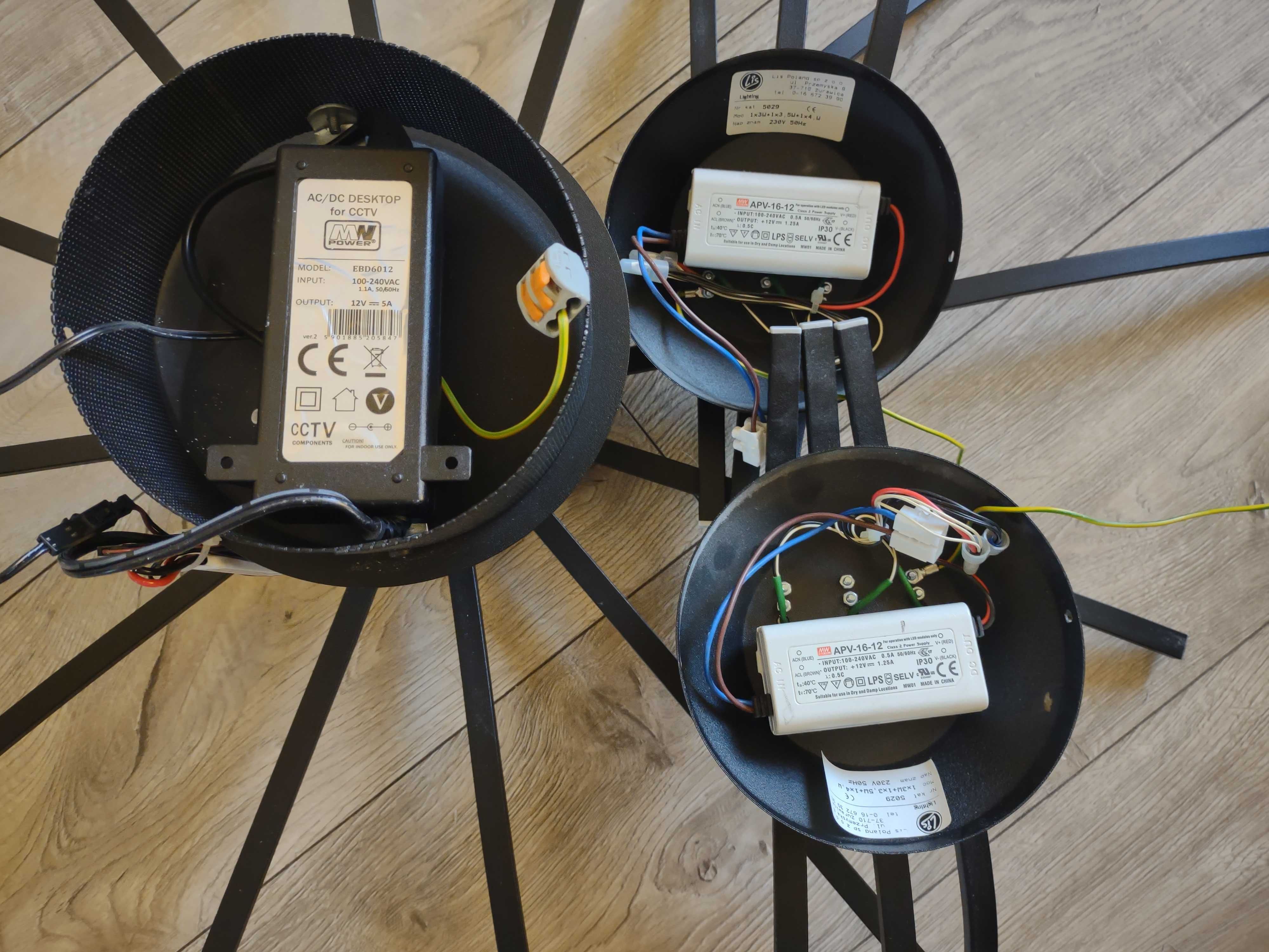 Lis lighting lampa pająk wraz z 2 kinkietami led