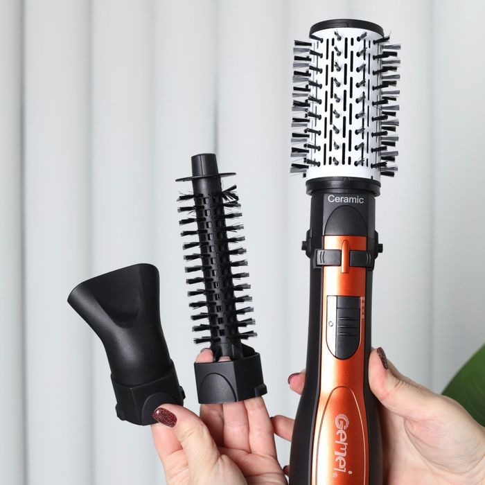 Фен щітка стайлер для волосся 3в1 Gemei GM-4828 поворотна