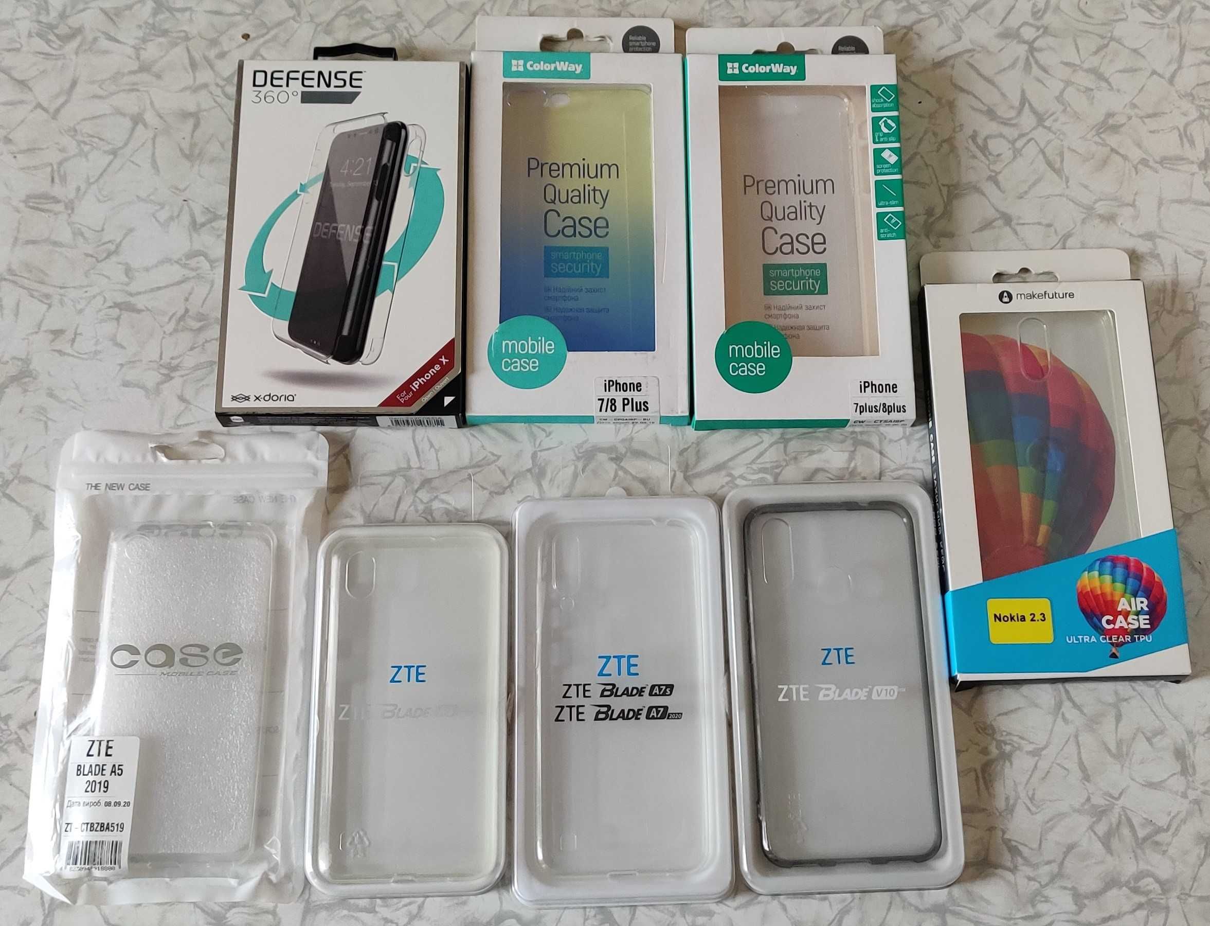 Чохли IPhone 10 Defence 360/Iphone 7+, 8+/Zte blade a5,V10 /Nokia 2.3