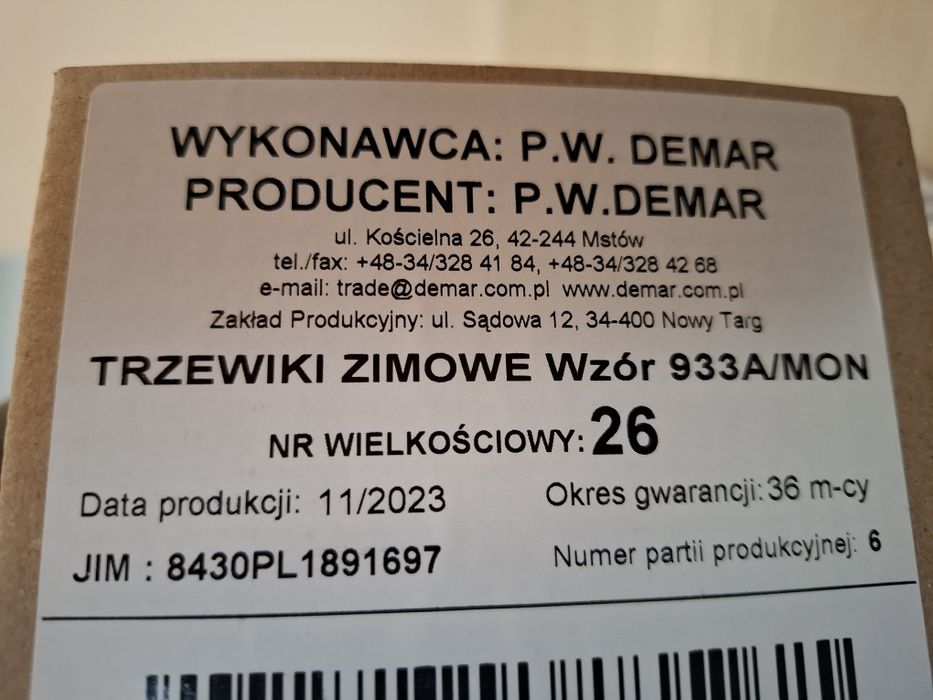 Buty trzewiki zimowe mon 933a 41 roz