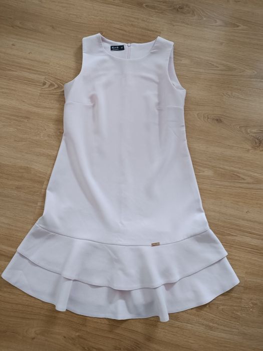 Sukienka koktajlowa pudrowy róż 42