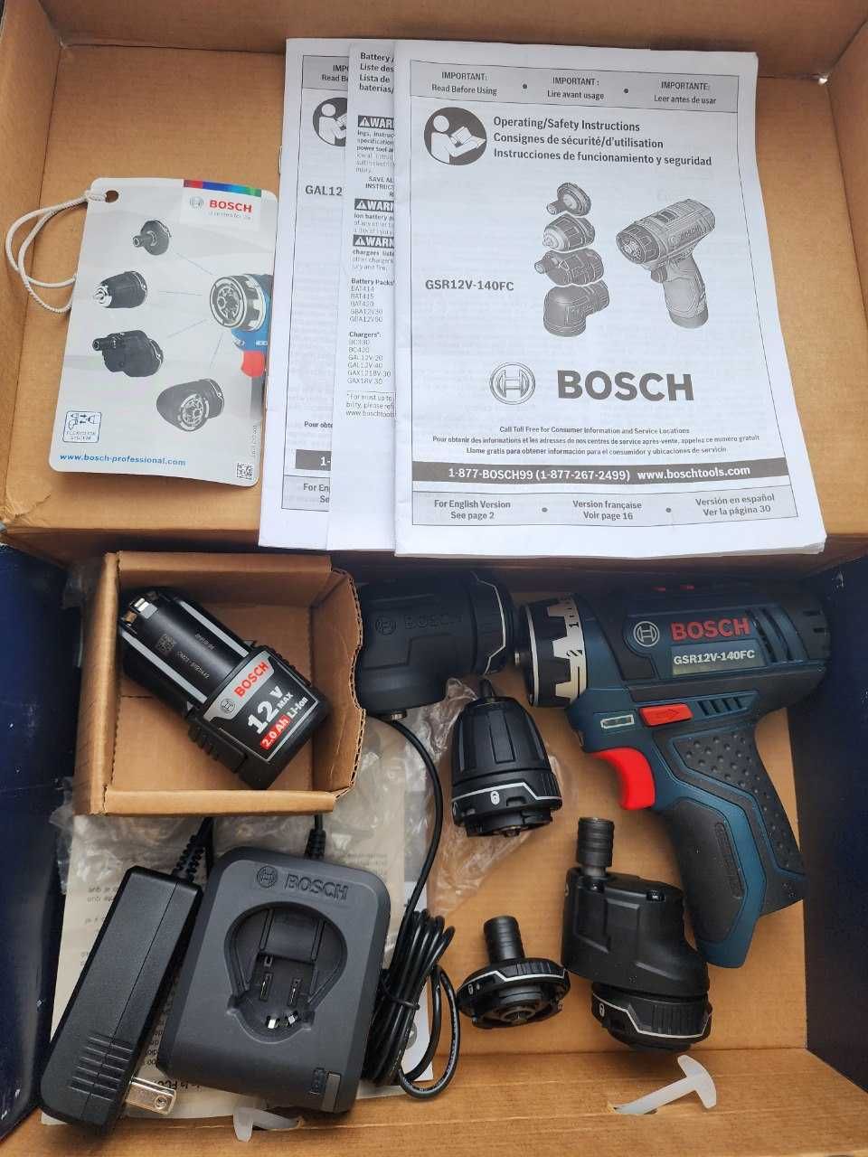 Шуруповёрт Bosch GSR 12V-15FC (140FC)  Весь комплект Новый