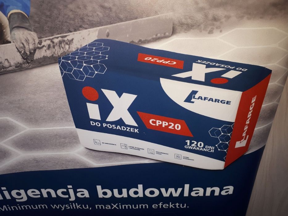 Zaprawa cement iX IX CPP20 Lafarge do posadzek netto 14,80 zł, wysyłka