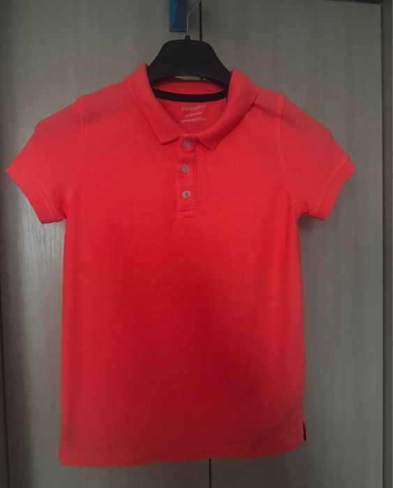 Odblaskowa, jarzeniowa koszulka typu polo, Primark, r.122 (6-7lat)