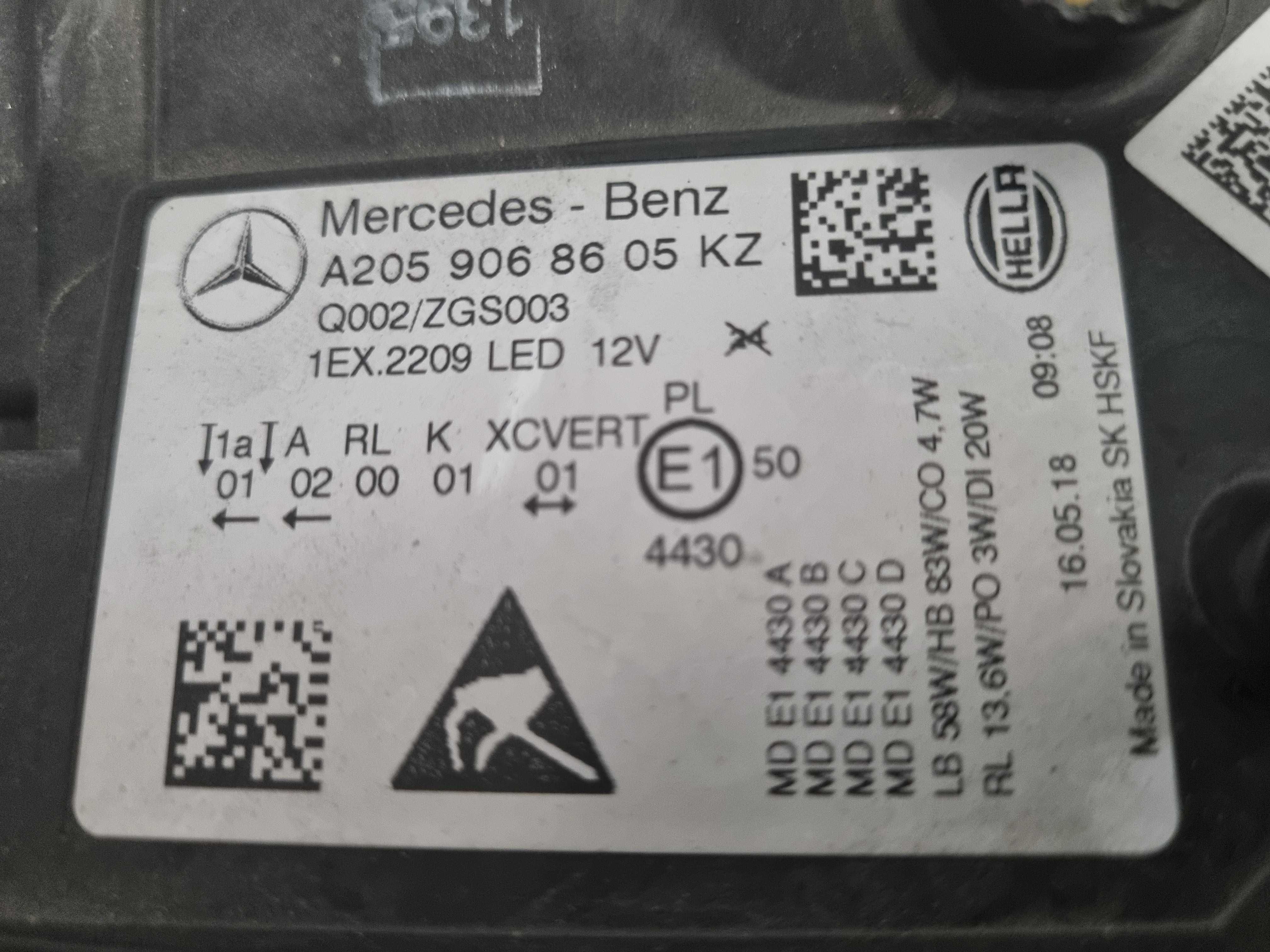 Conjunto Farol Ótica Mercedes W205 Multibeam Led Original