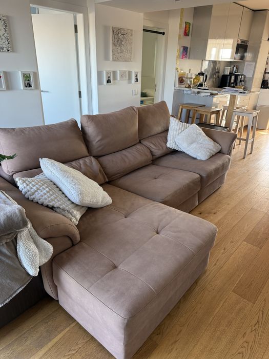 Sofa Chaise Long Castanho Usado
