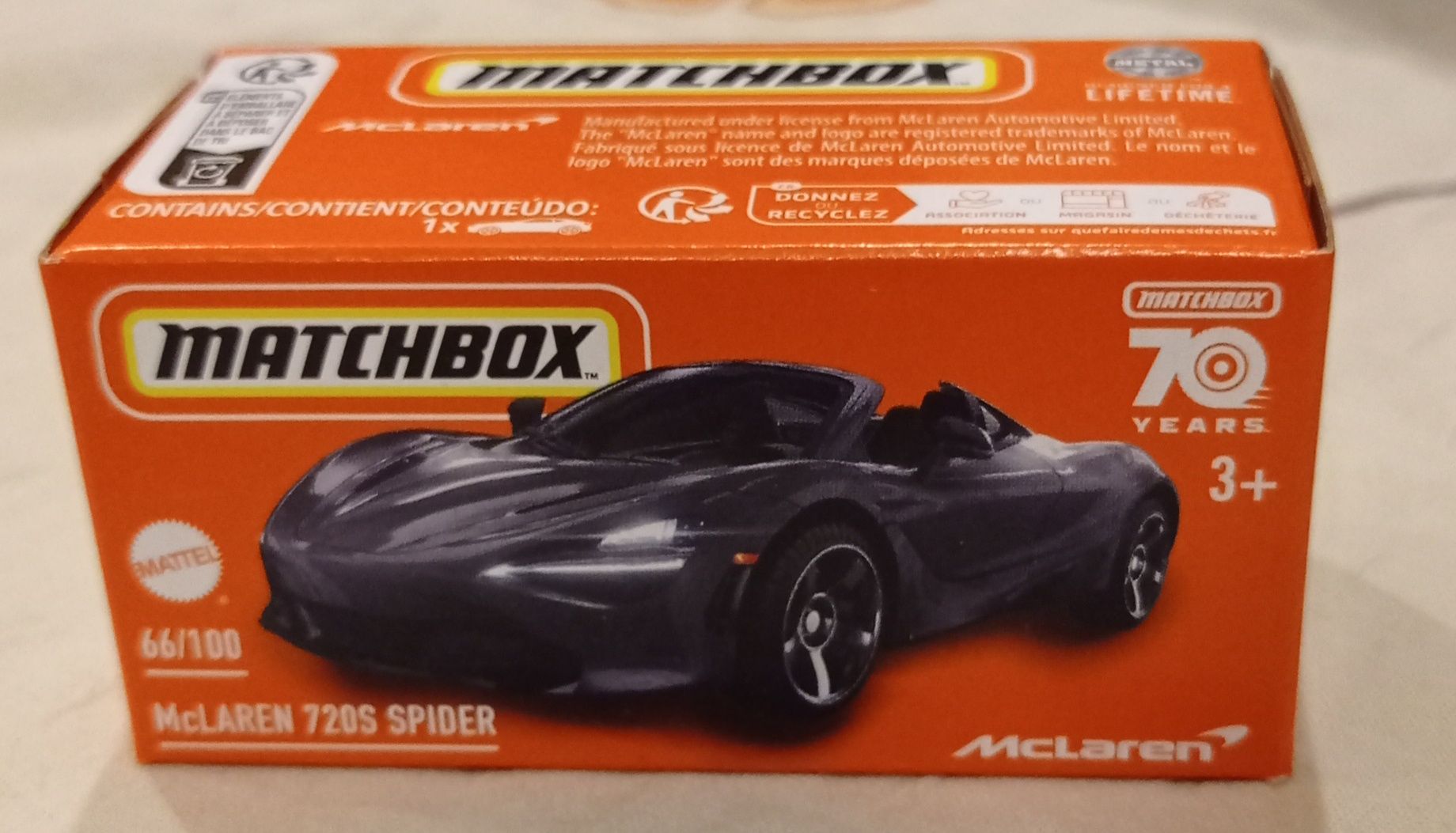 Matchbox McLaren 720S Spider auto samochód resorak zabawka dla dzieci
