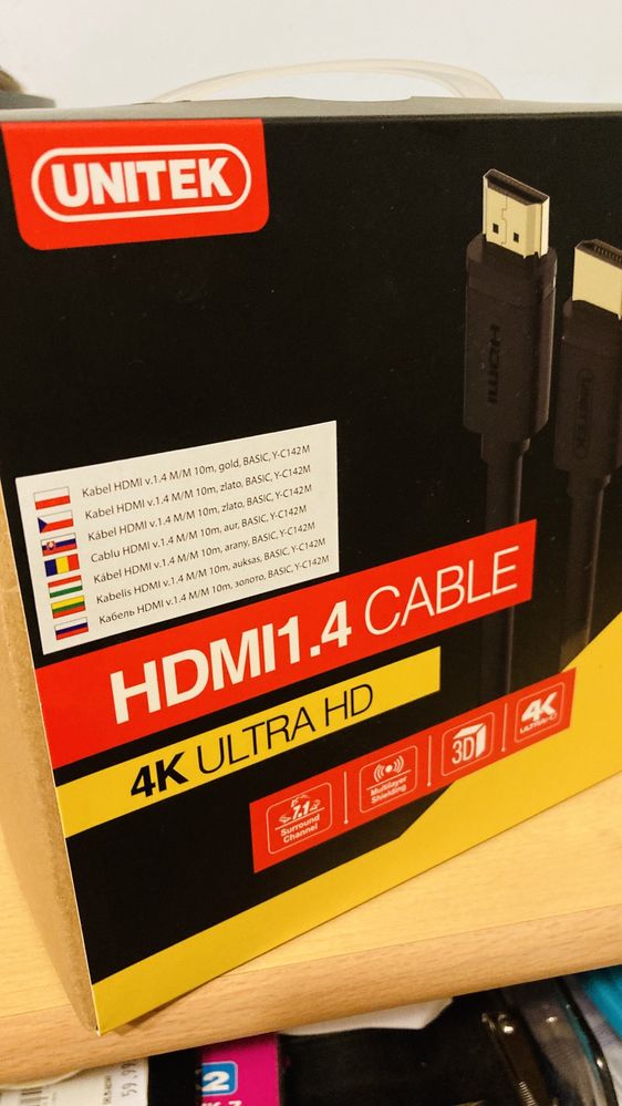 Kabel HDMI 10m 1.4 gruby