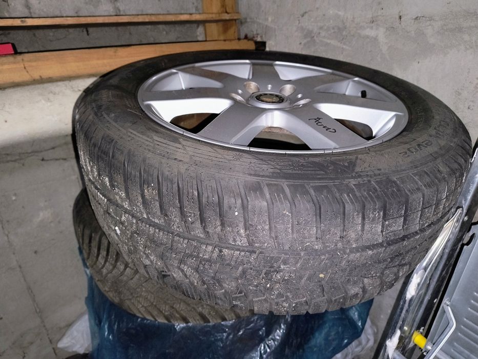 Felgi aluminiowe 16” 6-ramienne 5×114.3 ET50 + opony (2x zimowe, 2x wi