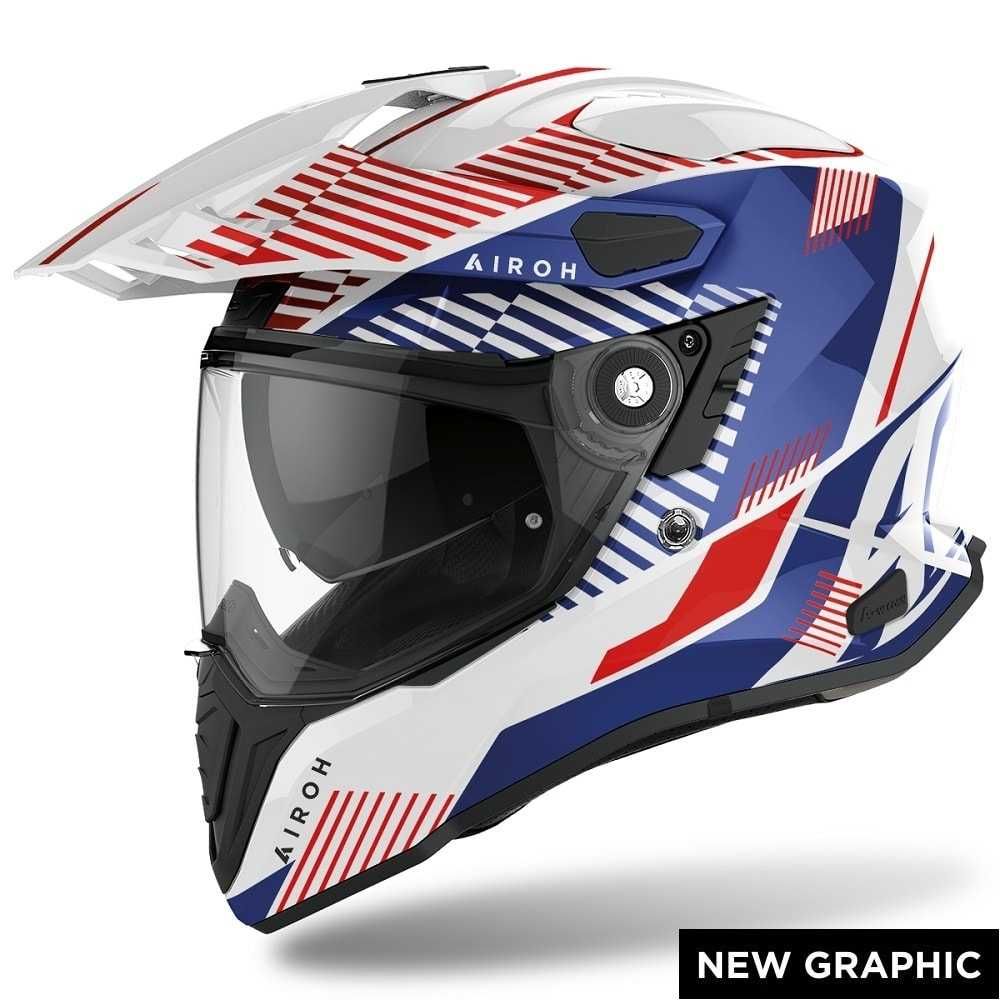 Kask motocyklowy Airoh Commander BOOST WHITE/BLUE GLOSS motorbiker