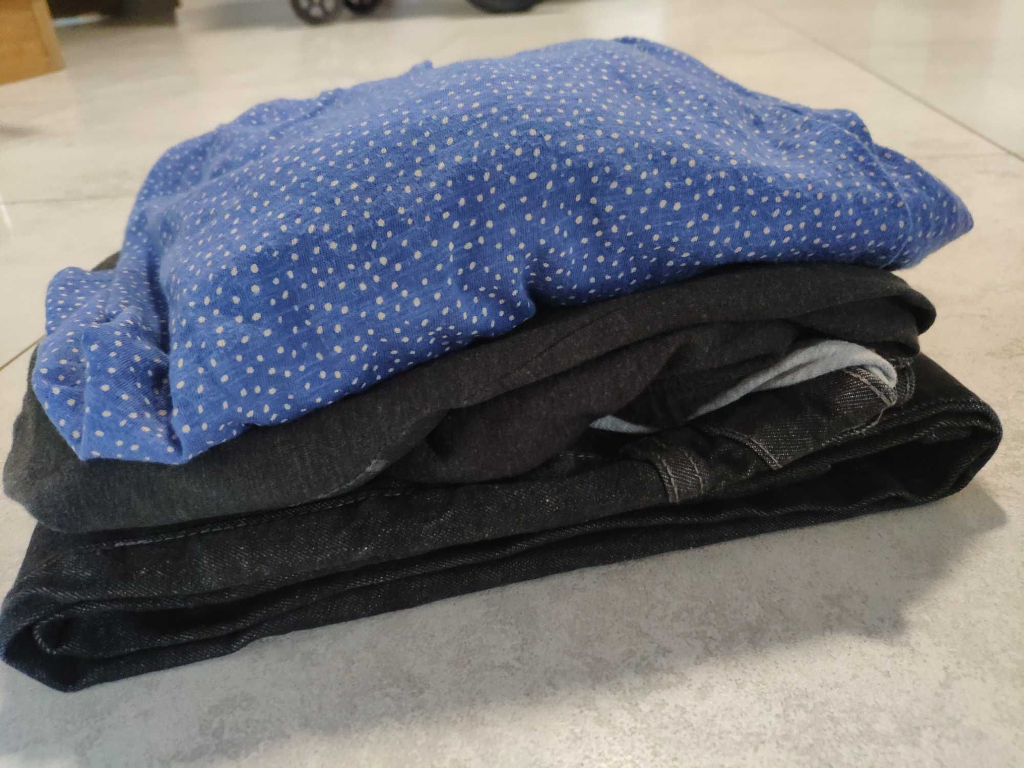 Zestaw spodnie ciążowe 38 Esmara, bluzka S/M + gratis legginsy