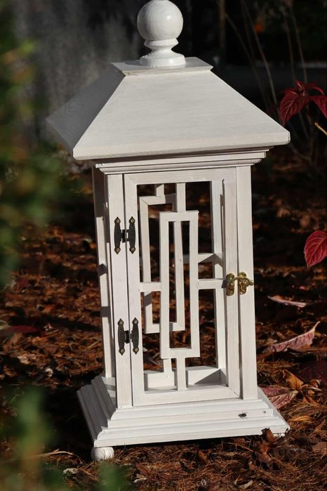 Lampa lampion drewniany, ręcznie wykonana ozdoba