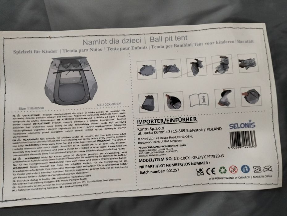 Namiot dla dzieci z kulkami